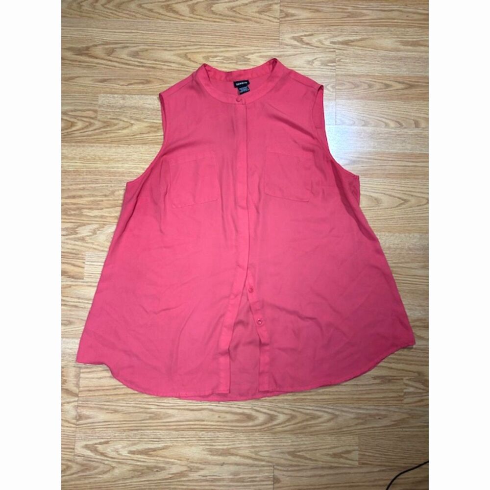 Torrid - Coral button up tank top- Womens size 1 or 1X